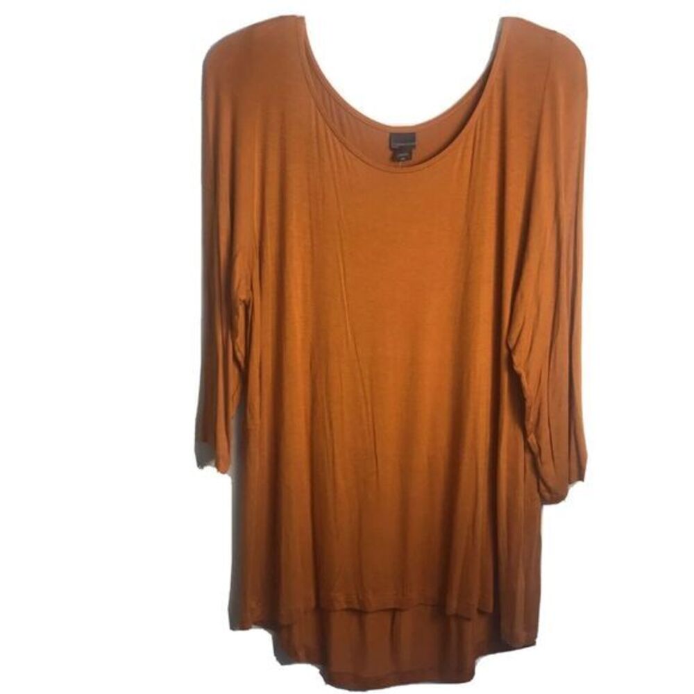 NWT Covengton Woman's Plus Core Tee Burnt Orange Gathered Back Size‎ 2X